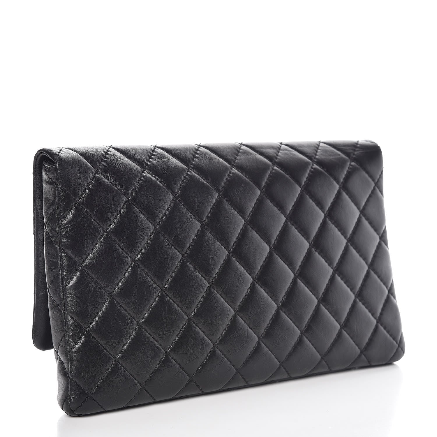 Chanel Aged Calfskin Quilted Reissue 2.55 Clutch Black 3 of 9