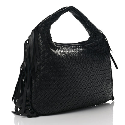 Bottega Veneta Nappa Intrecciato Veneta Large Fringed Hobo Black 2 of 7