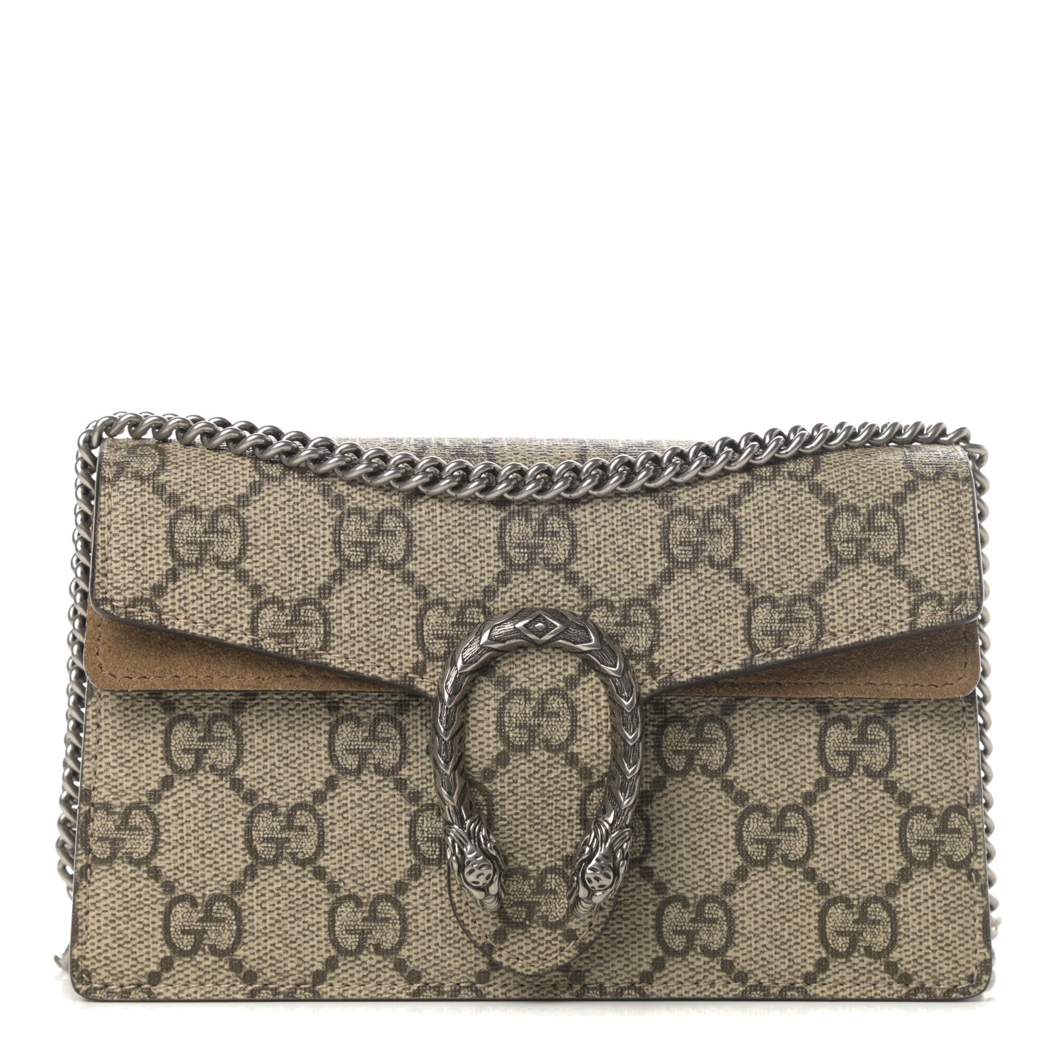 Gucci GG Supreme Monogram Super Mini Dionysus Shoulder Bag Taupe 1 of 11