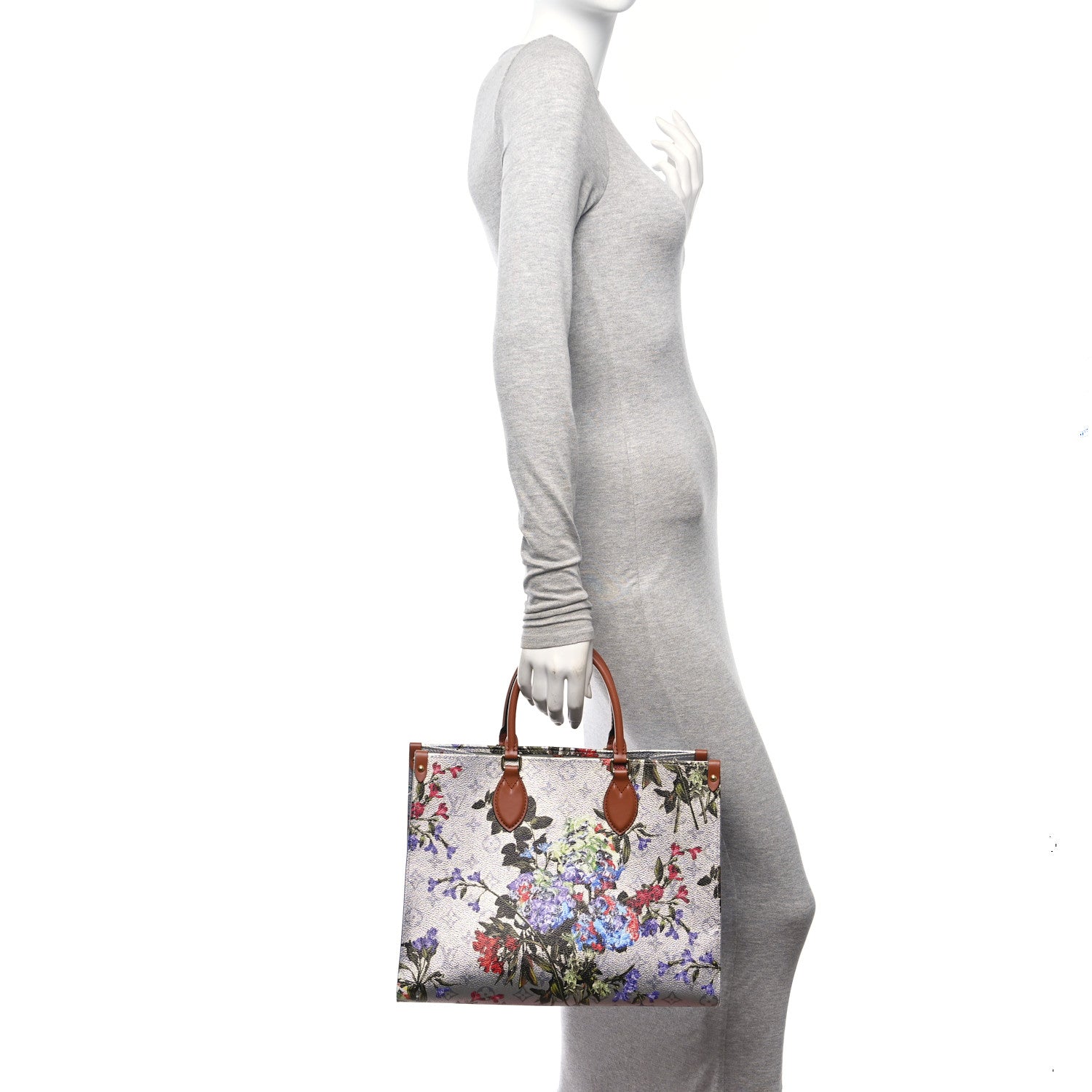 Louis Vuitton Metallic Monogram LV Garden OnTheGo MM Silver 2 of 9