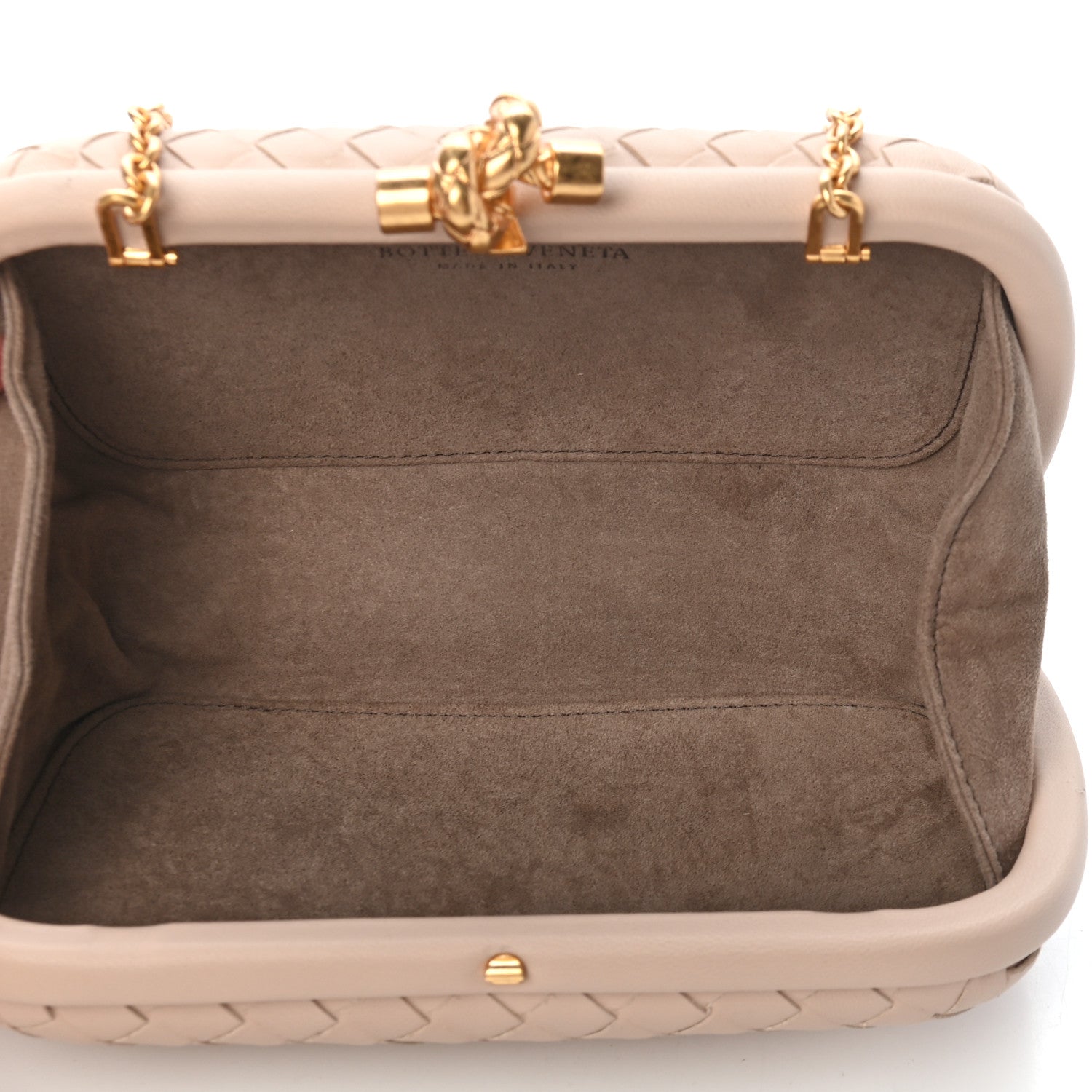 Bottega Veneta Nappa Intrecciato Chain Knot Clutch Mink 5 of 8