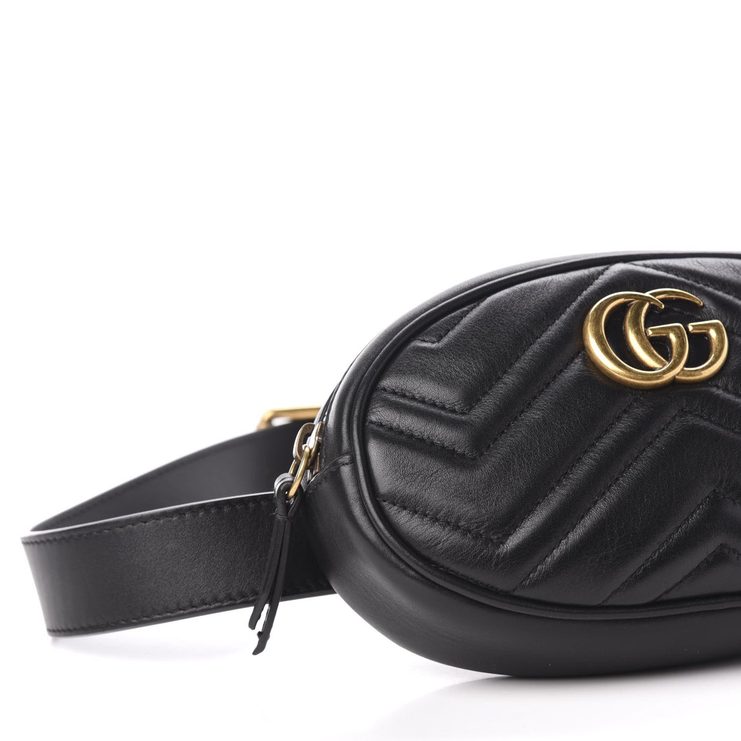 Calfskin Matelasse GG Marmont Belt Bag 85 34 Black