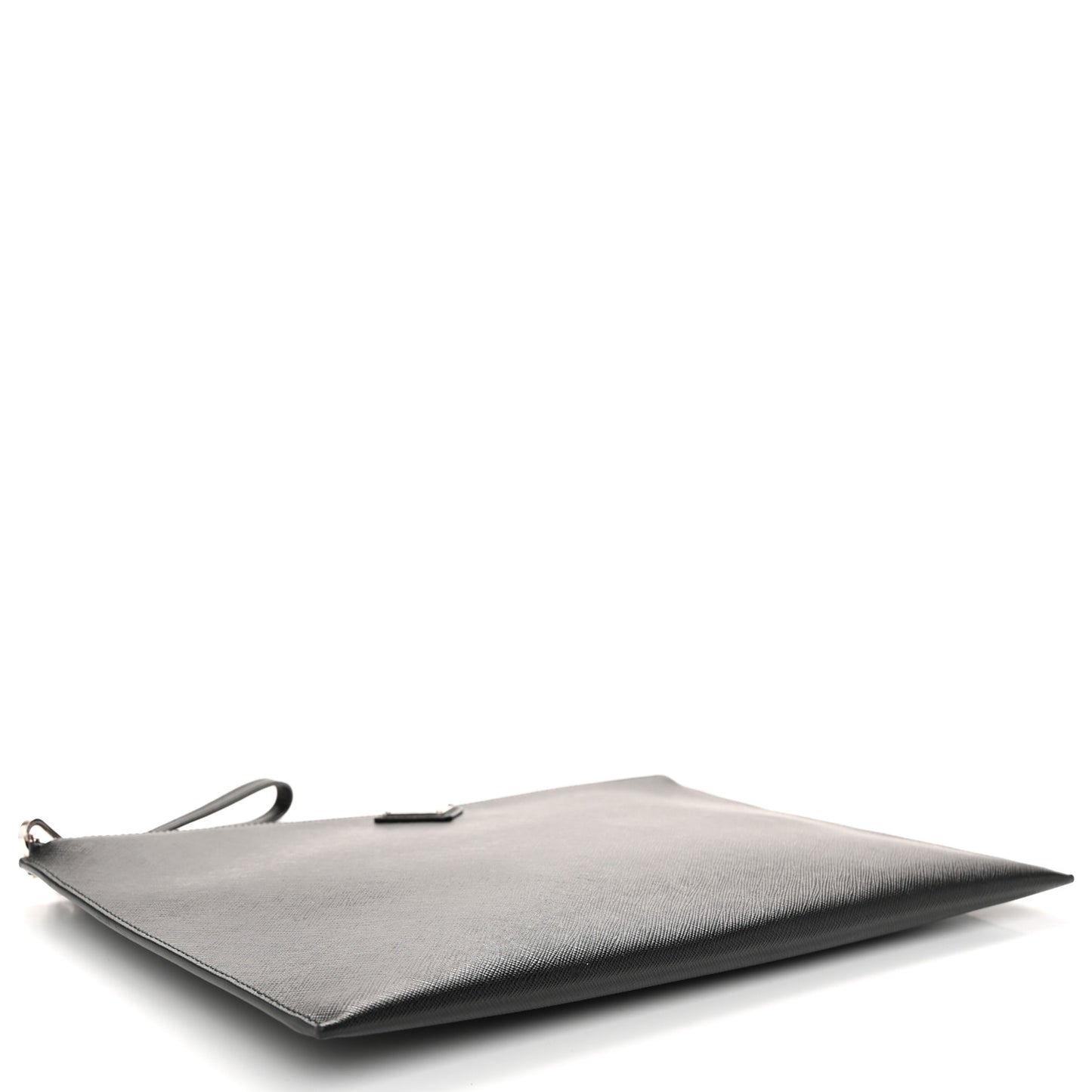Saffiano Flat Wristlet Pouch Black