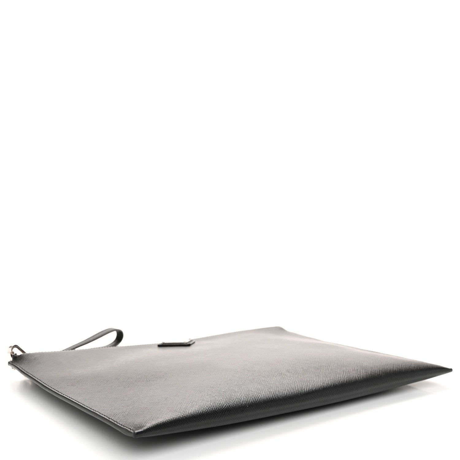 Prada Saffiano Flat Wristlet Pouch Black 4 of 10