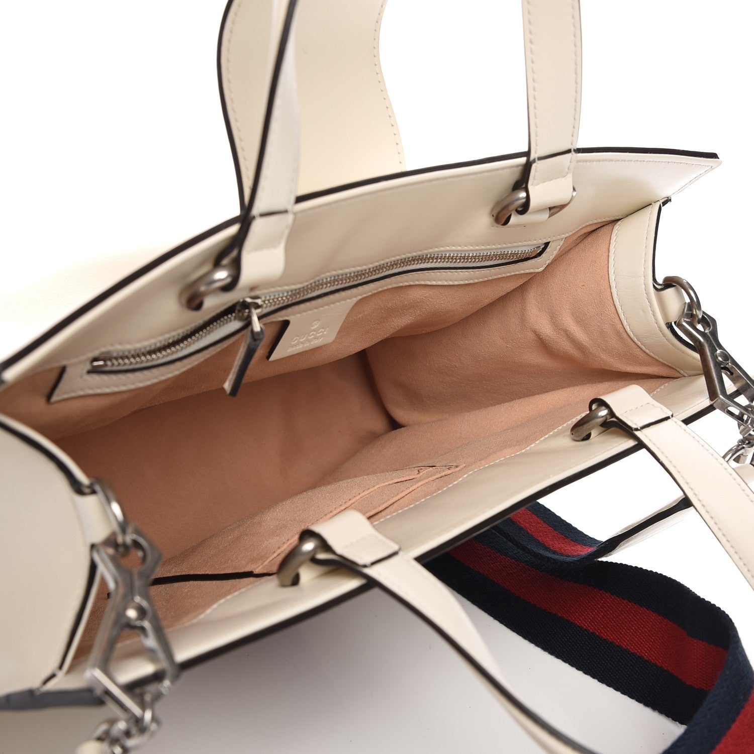 Gucci Calfskin Web Stripe Large Dionysus Tote Bag White 6 of 8