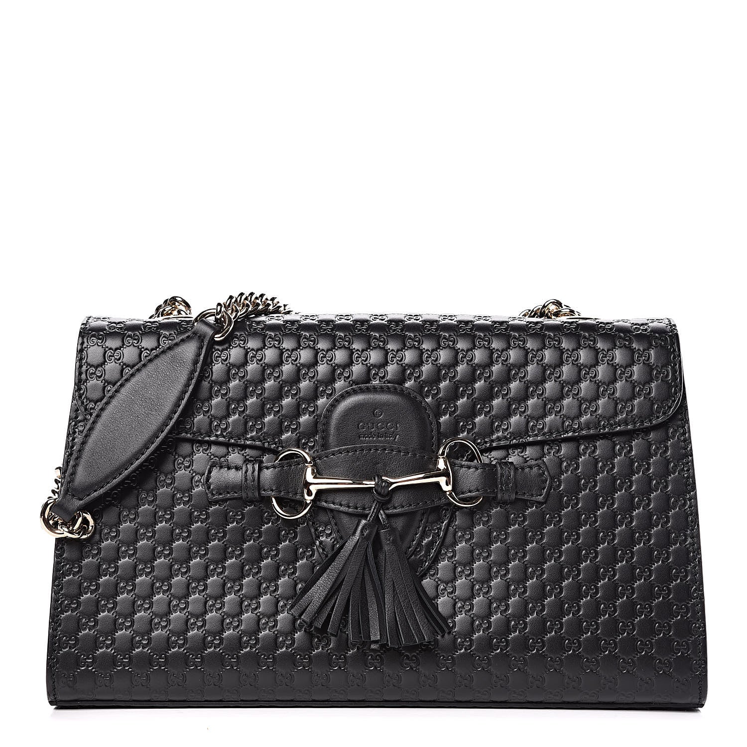 Gucci Microguccissima Medium Emily Chain Shoulder Bag Black 1 of 10