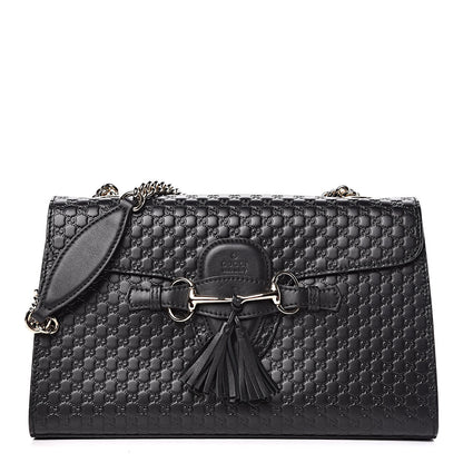 Gucci Microguccissima Medium Emily Chain Shoulder Bag Black 1 of 10