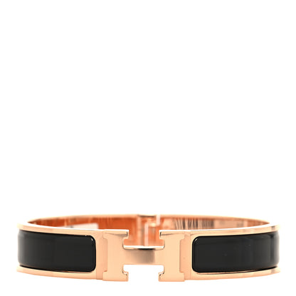 Hermes Enamel Narrow Clic Clac H Bracelet GM Black 1 of 5