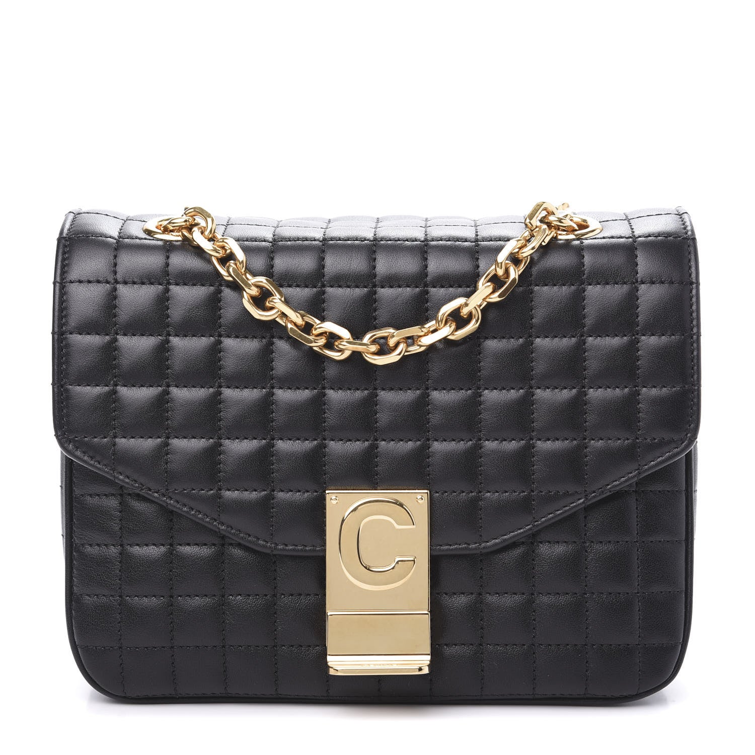 Celine Calfskin Quilted Small C Bag Black 1 of 10