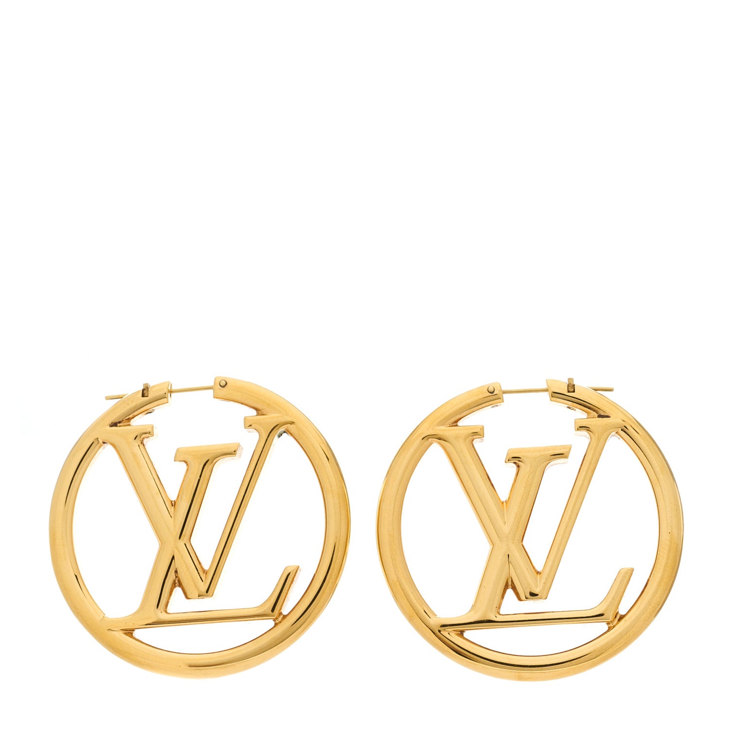 Metal Louise Hoop Earrings Gold
