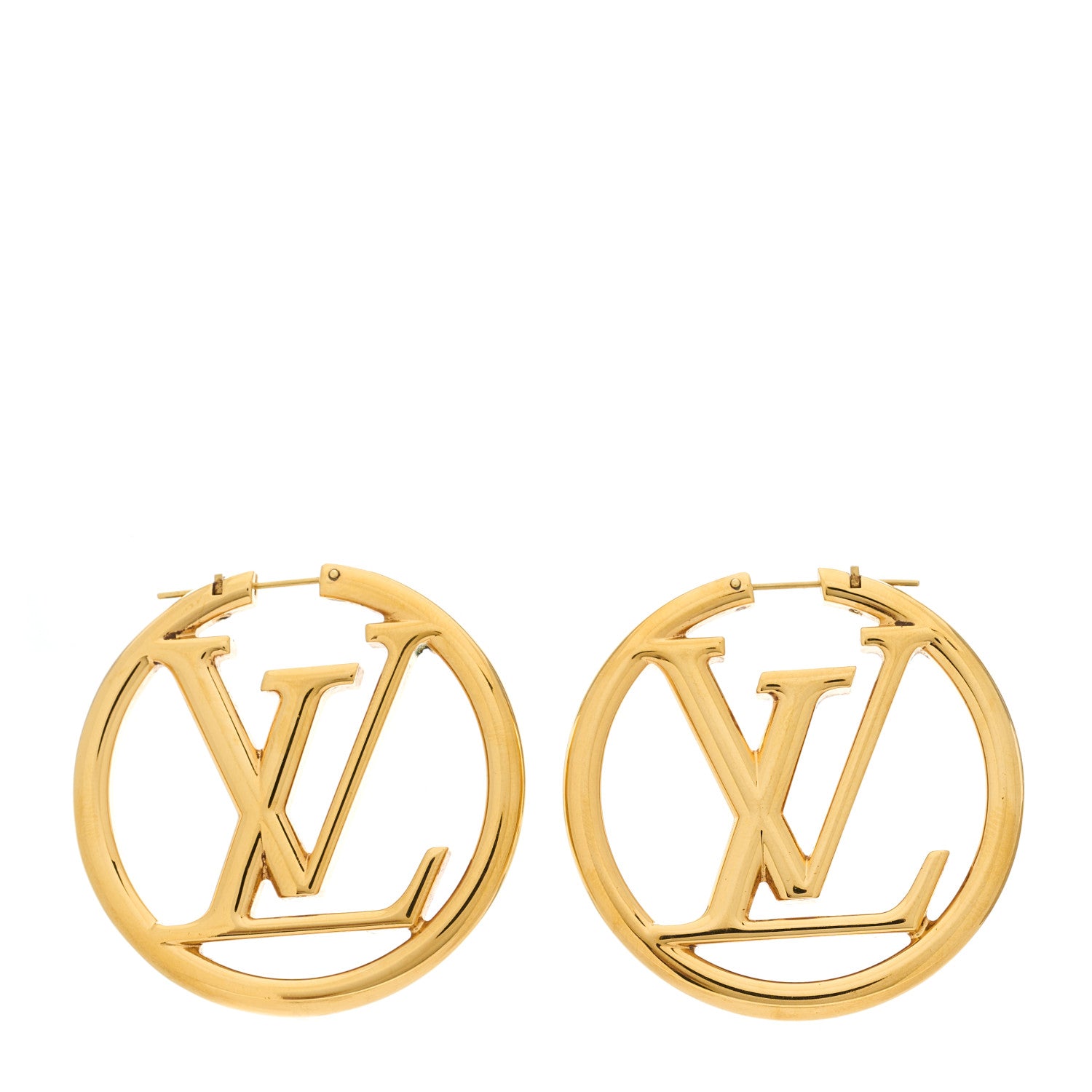Louis Vuitton Metal Louise Hoop Earrings Gold 1 of 4