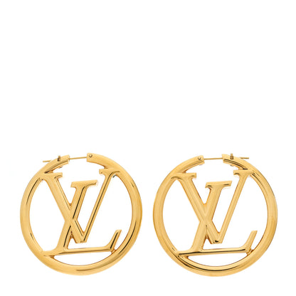 Louis Vuitton Metal Louise Hoop Earrings Gold 1 of 4