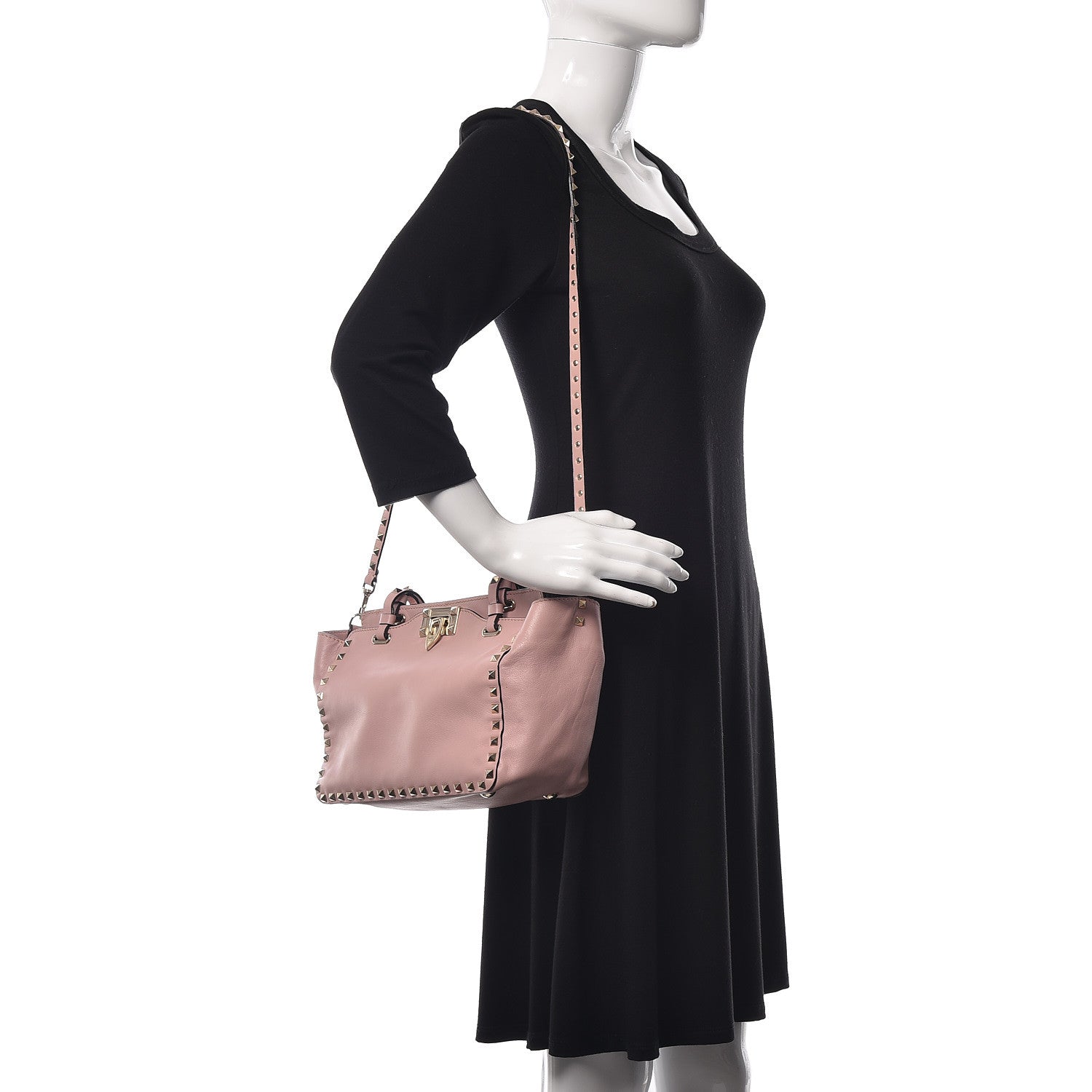 Valentino Garavani Vitello Small Rockstud Tote Pink 2 of 9