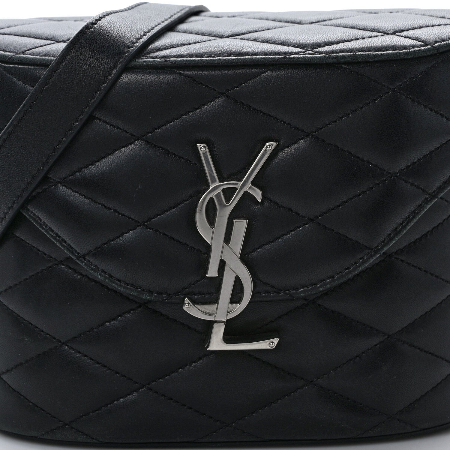 Saint Laurent Lambskin Quilted Monogram June Box Bag Black 7 of 12