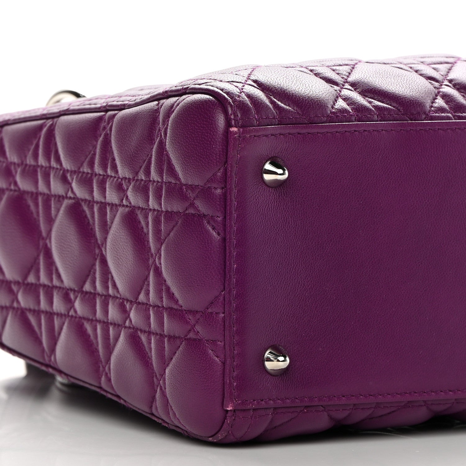 Christian Dior Lambskin Cannage Medium Lady Dior Purple 9 of 15