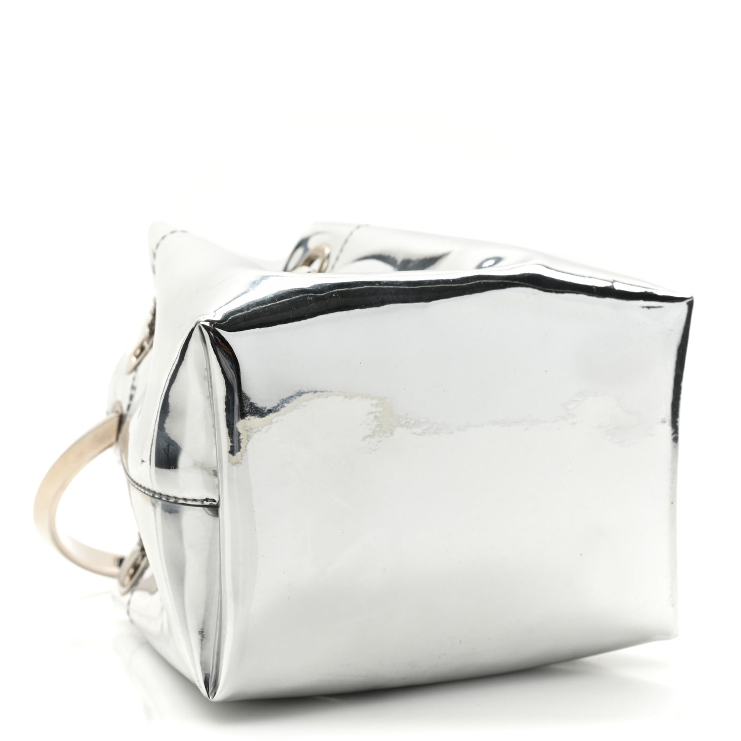 Metallic Patent Bon Bon Bag Silver