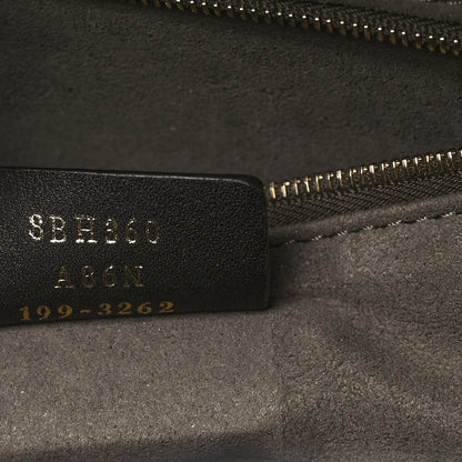 Fendi Glazed Fabric Vitello Century Plexiglass FF 1974 Stamp Patch Medium Runaway Shopper Tote Mogano Panna Black 7 of 14