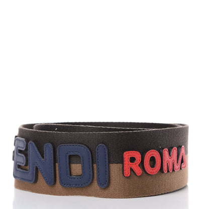 Fendi X FILA Canvas Calfskin Mania Strap You Brown 2 of 5