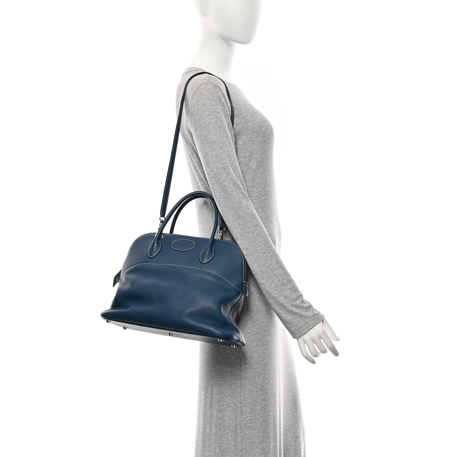 Hermes Taurillon Clemence Bolide 35 Bleu Agate 2 of 11