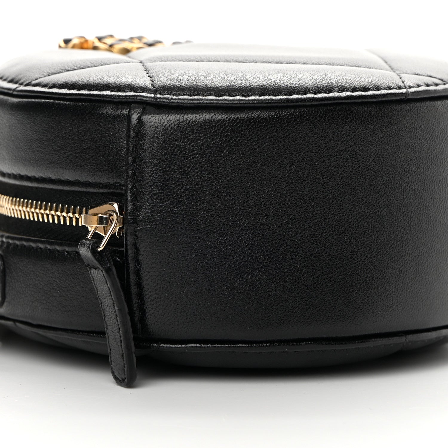 Chanel Lambskin Quilted Chanel 19 Round Clutch With Chain Black 9 of 13