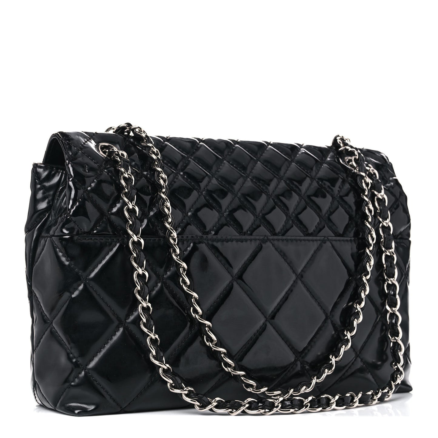 Vinyl Quilted In the Business Flap Bag Black