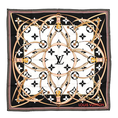 Louis Vuitton Silk Monogram Ultimate Square 90 Scarf Black 1 of 5
