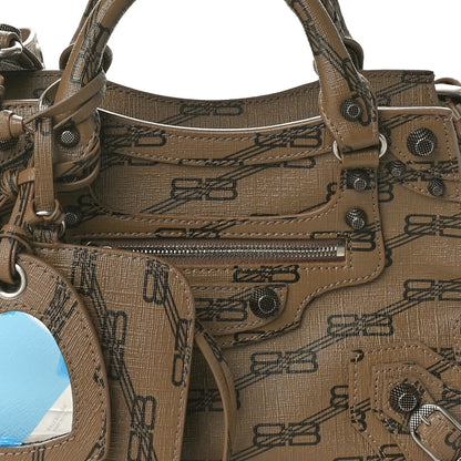 Balenciaga Coated Canvas BB Monogram Neo Cagole Handbag XS Beige Brown 8 of 10
