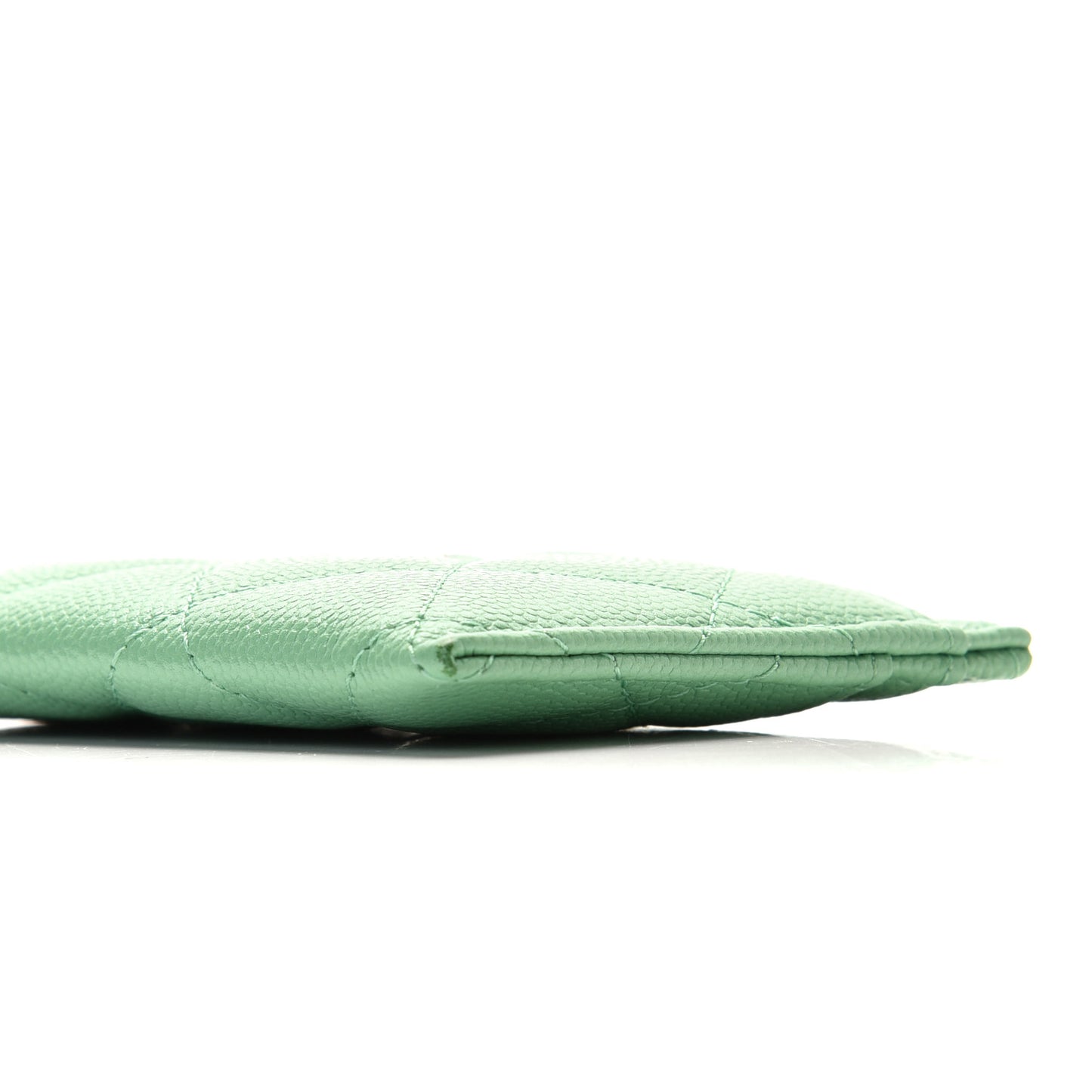Caviar Quilted Card Holder Green