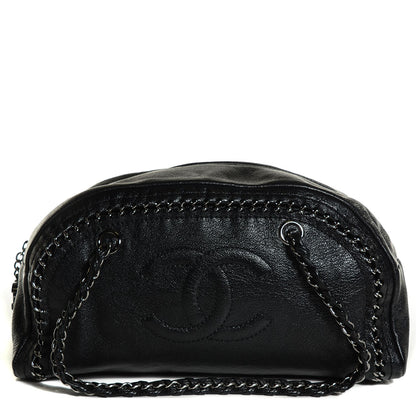 Chanel Metallic Deerskin Luxe Ligne Medium Bowler Black 1 of 7