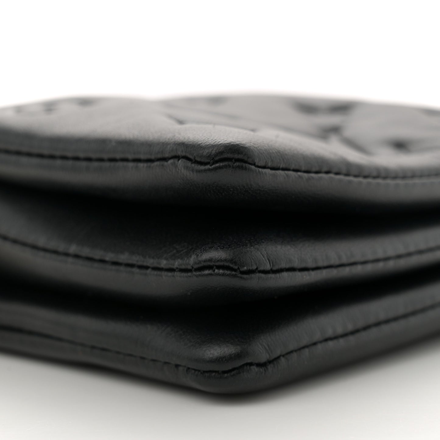 Lambskin Embossed Monogram Coussin Belt Bag Black