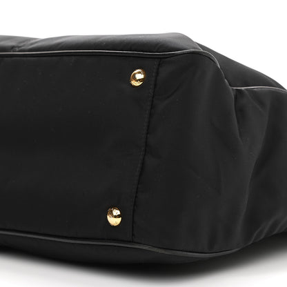 Prada Tessuto Nylon Calfskin Tote Black 10 of 13