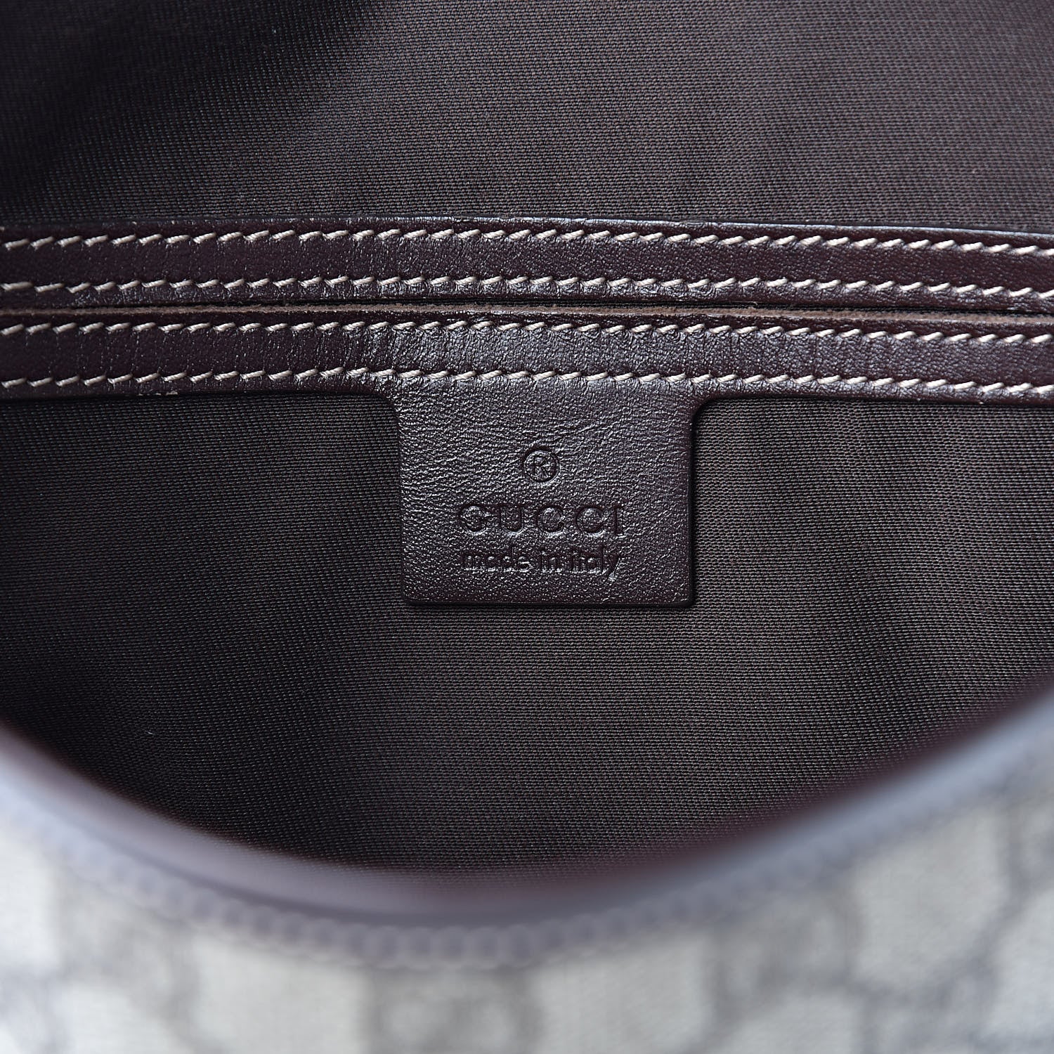 Gucci GG Supreme Monogram Selleria Calfskin Small Flap Messenger Bag Beige Ebony Cocoa Dark Chocolate 6 of 11