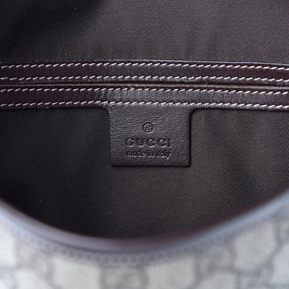 Gucci GG Supreme Monogram Selleria Calfskin Small Flap Messenger Bag Beige Ebony Cocoa Dark Chocolate 6 of 11