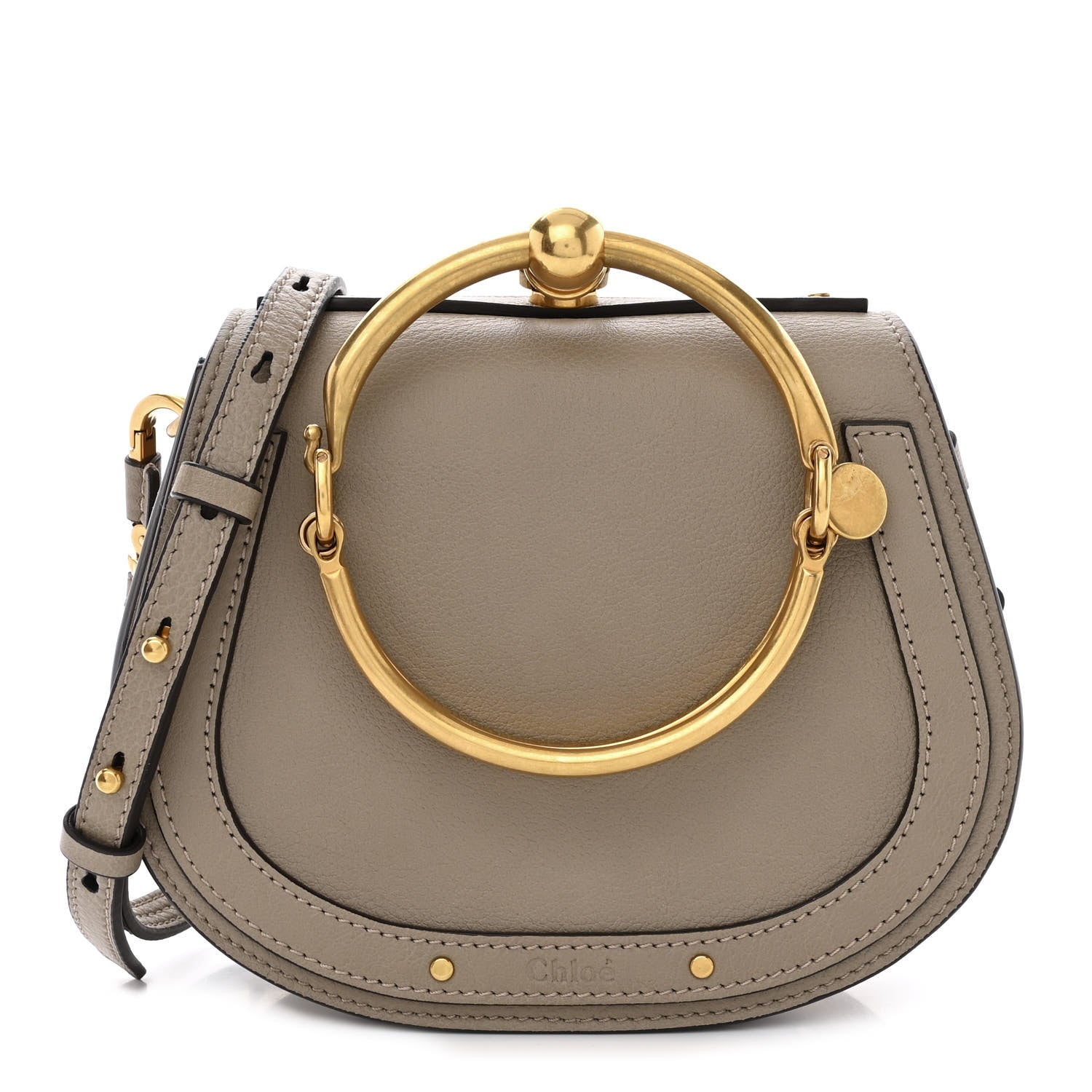 Chloe Calfskin Suede Small Nile Bracelet Bag Motty Grey 1 of 10