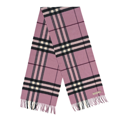 Burberry Cashmere Giant Icon Check Fringe Scarf Ash Rose 2 of 3