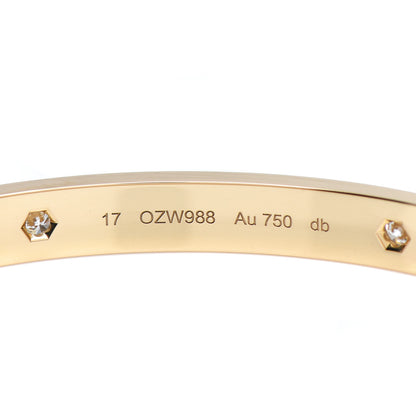 Cartier 18K Yellow Gold 4 Diamond LOVE Bracelet 17 3 of 5