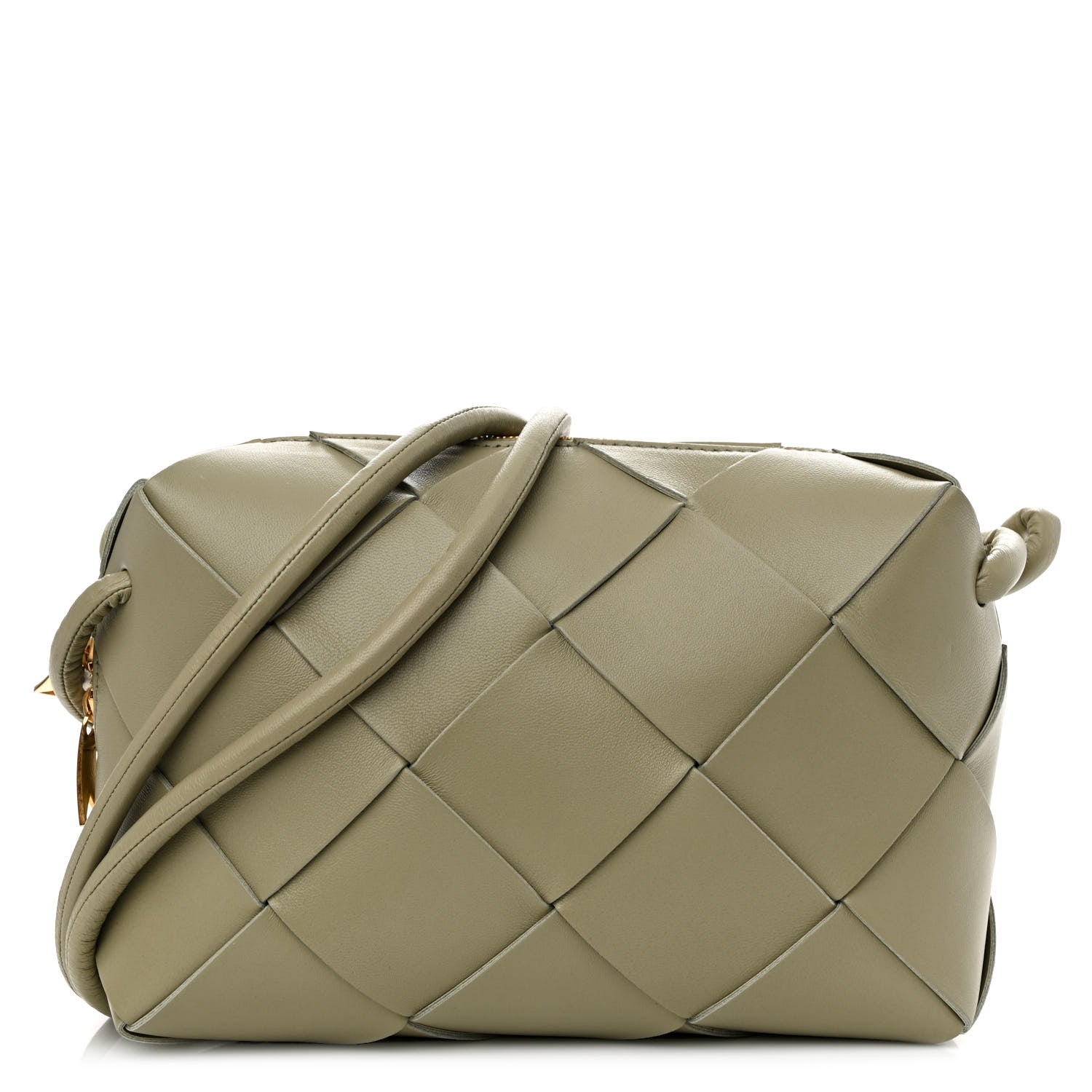 Bottega Veneta Lambskin Maxi Intreccio Small Cassette Camera Bag Travertine 1 of 9