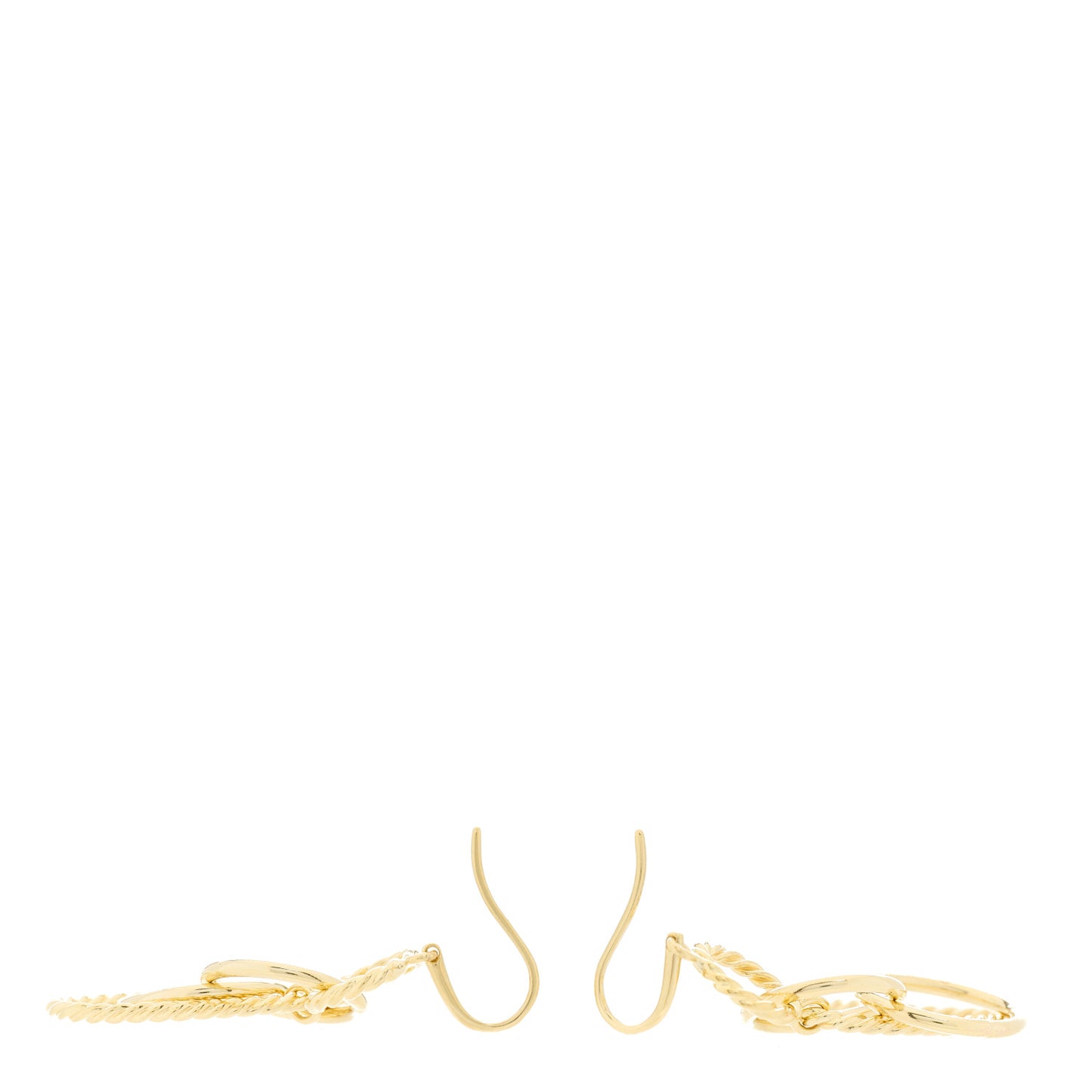 18K Yellow Gold Mobile Oval Drop Earrings