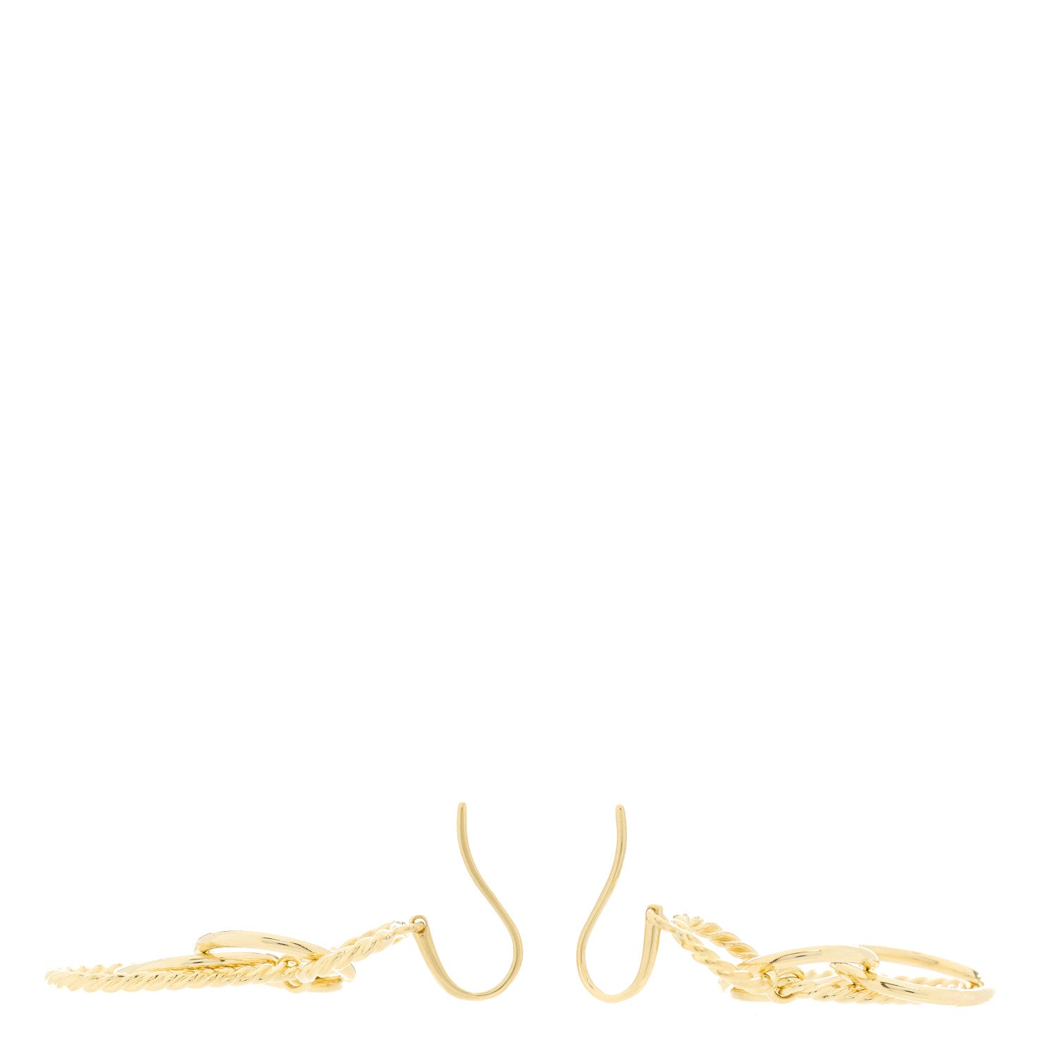 David Yurman 18K Yellow Gold Mobile Oval Drop Earrings 3 of 4
