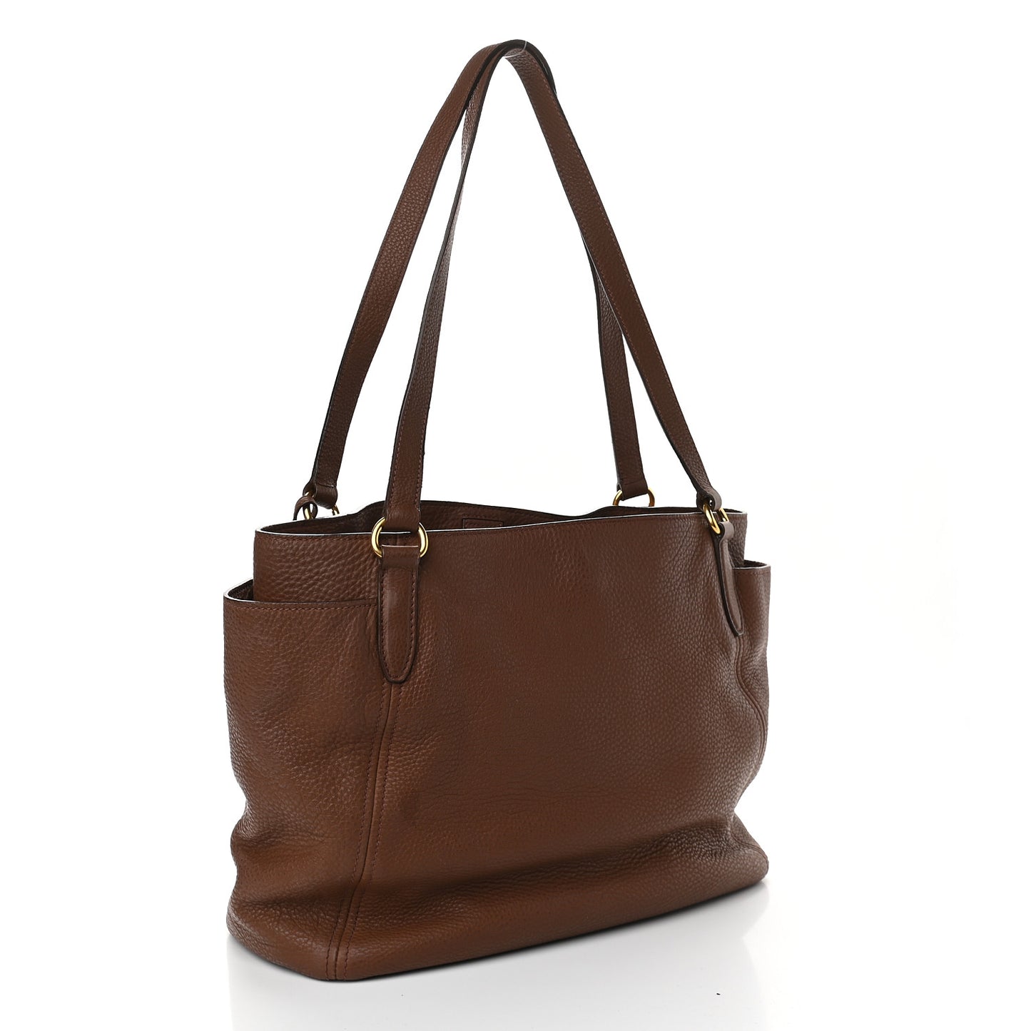 Vitello Daino Double Pocket Shoulder Bag Bruciato
