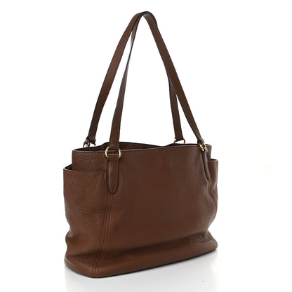 Prada Vitello Daino Double Pocket Shoulder Bag Bruciato 3 of 9