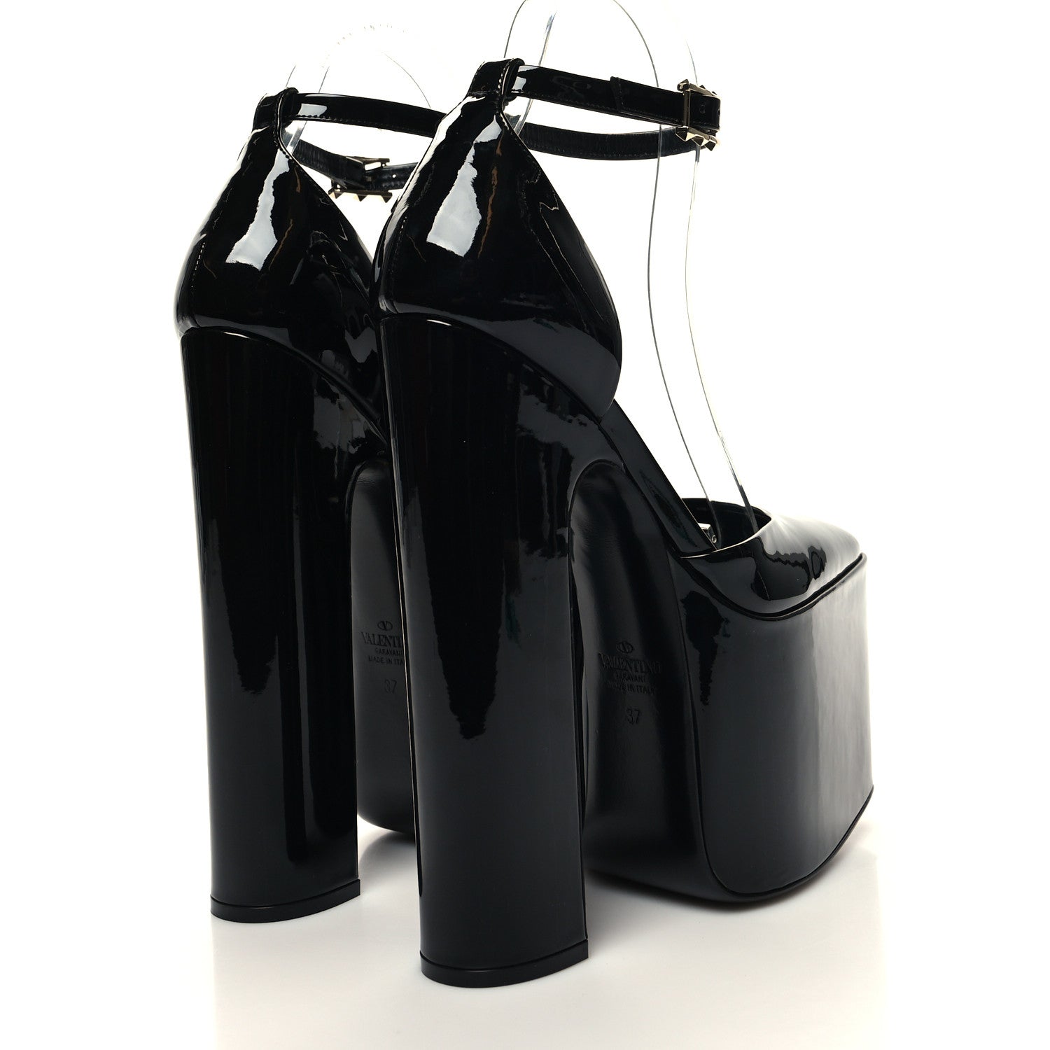 Valentino Garavani Patent DiscoBox 80/180mm Platform Pumps 37 Black 4 of 9