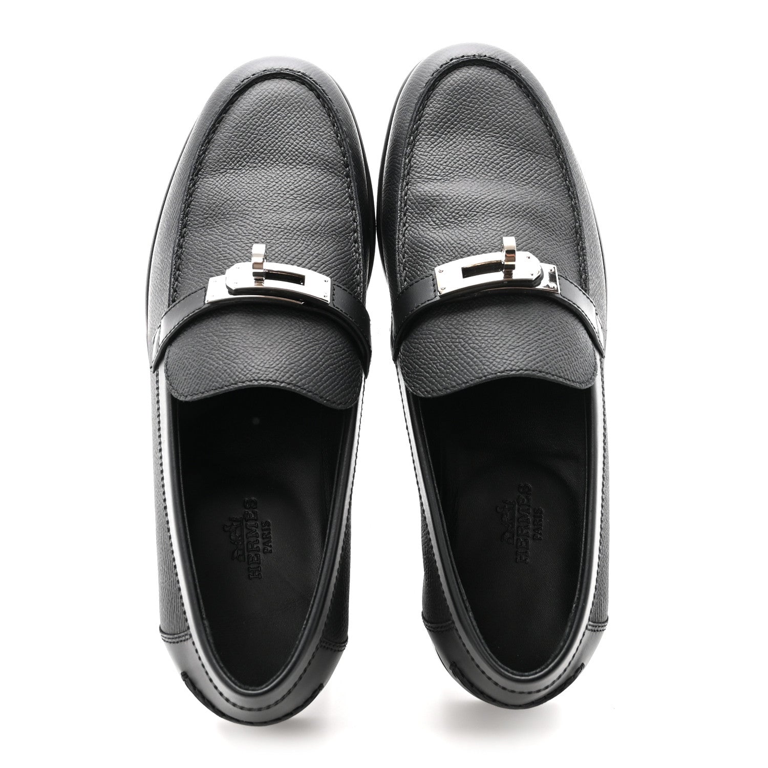 Hermes Epsom Womens Destin Loafer 37 Black 2 of 10