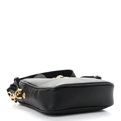 Versace Grained Calfskin Small Medusa Messenger Bag Black 4 of 9