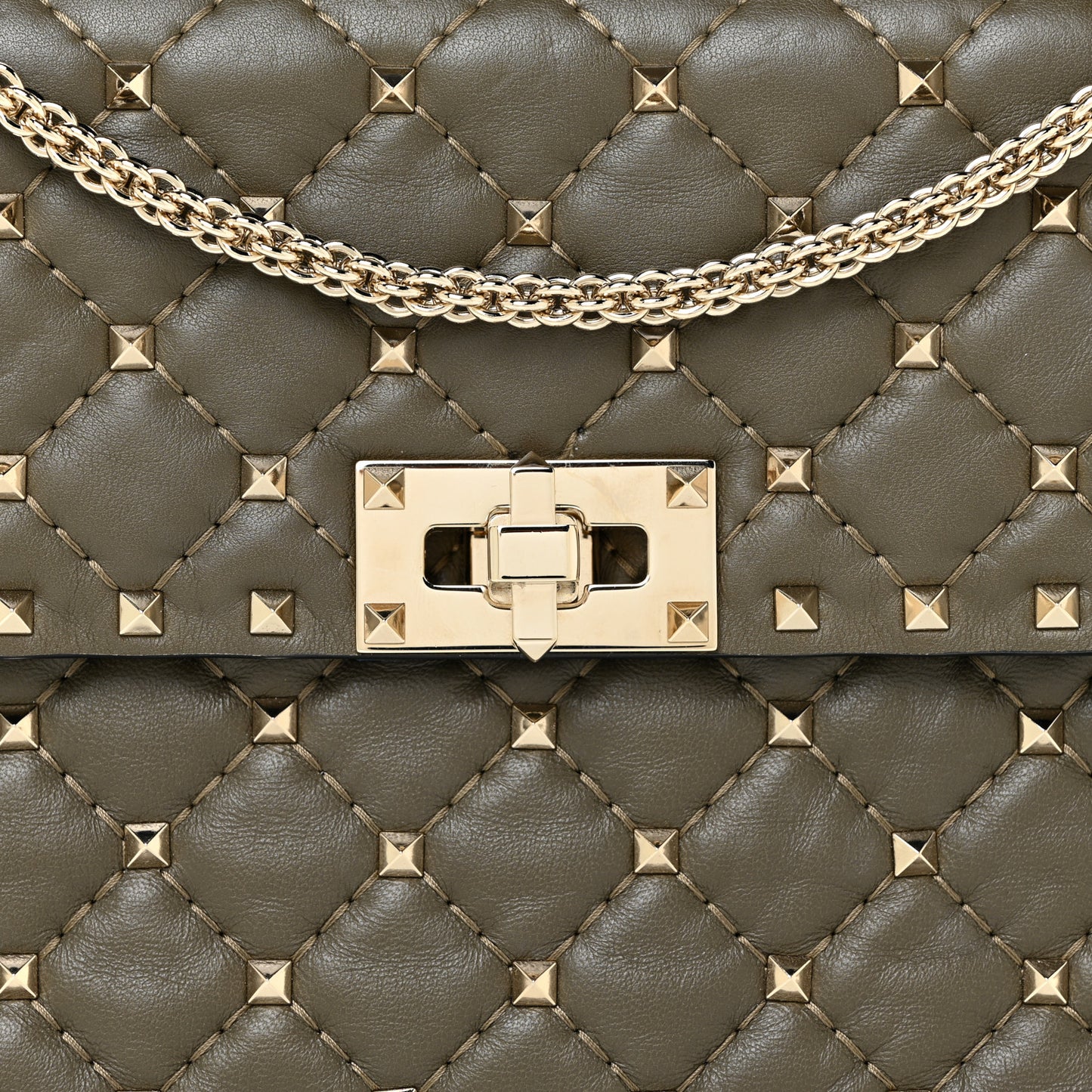 Nappa Medium Rockstud Spike Shoulder Bag Oasis
