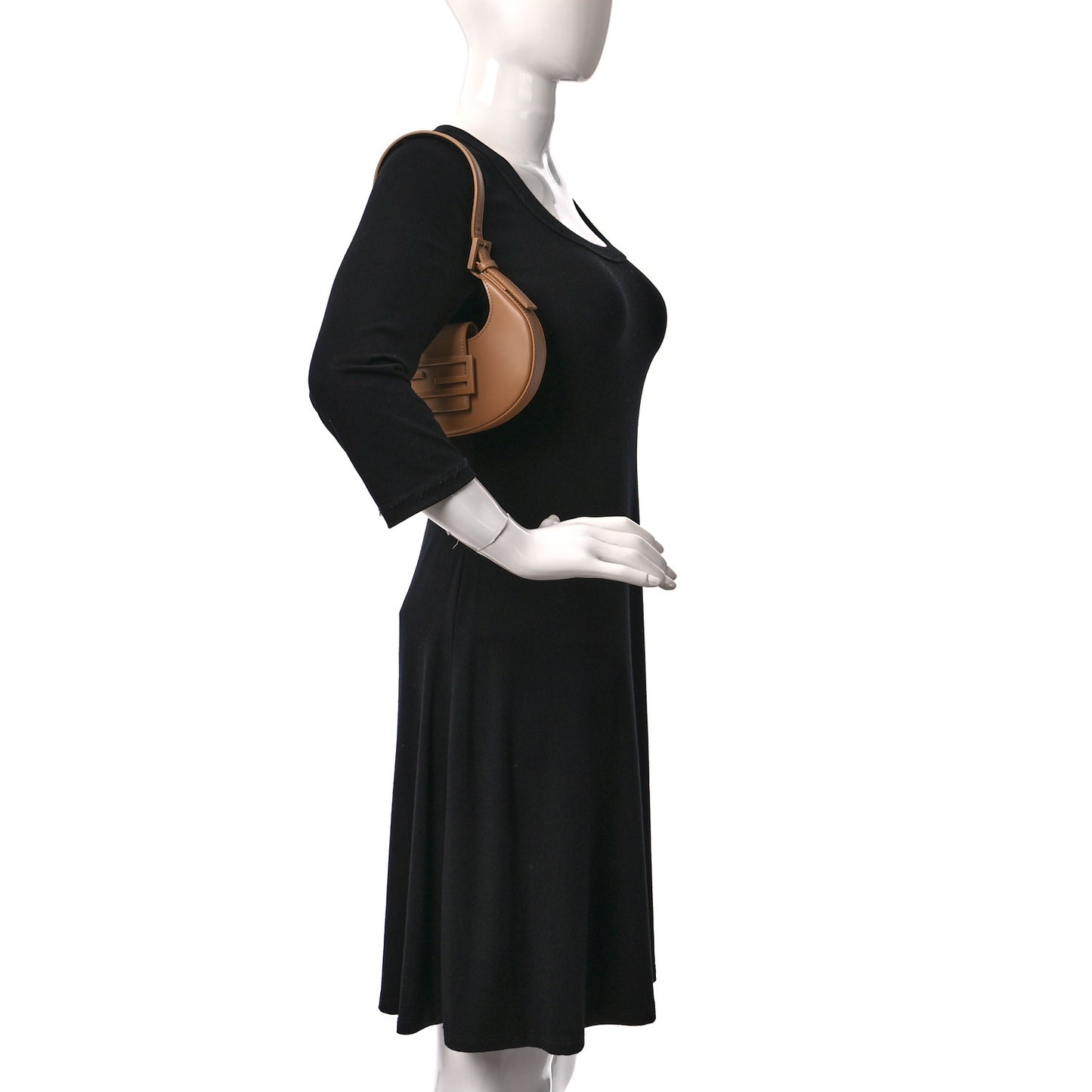 Vitello King Mini Cookie Hobo Bag Miele Scuro