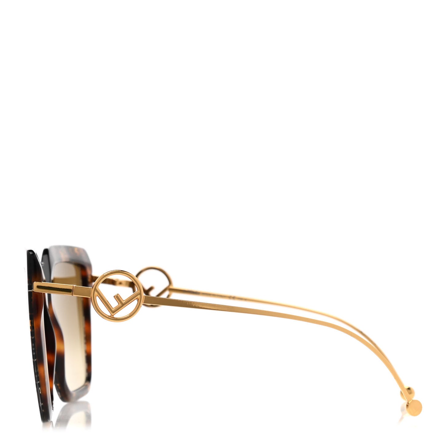 Acetate Metal F is Fendi FF Butterfly Sunglasses FF 0410/S Havana