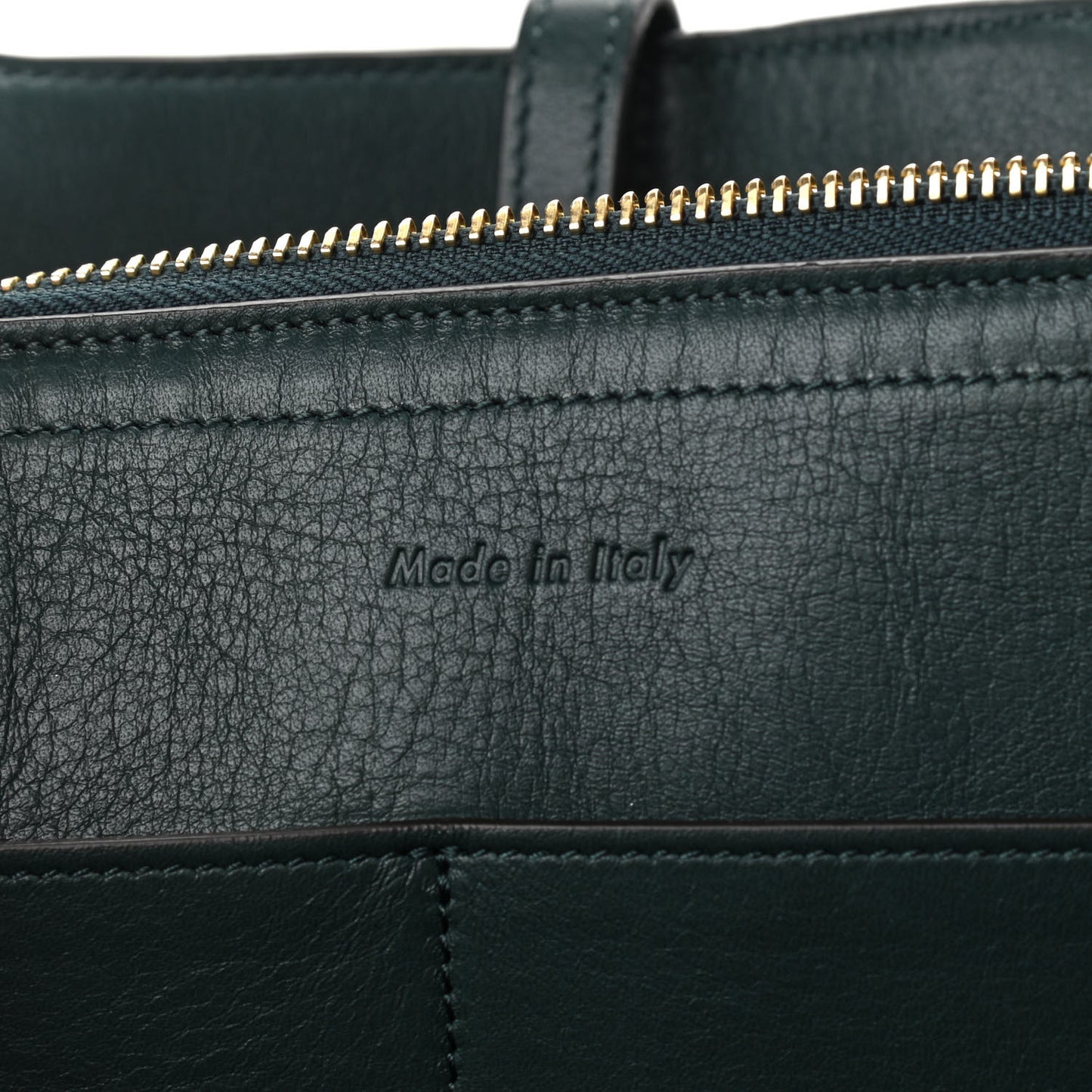 Smooth Calfskin Medium Tri-Fold Bag Bottle Green