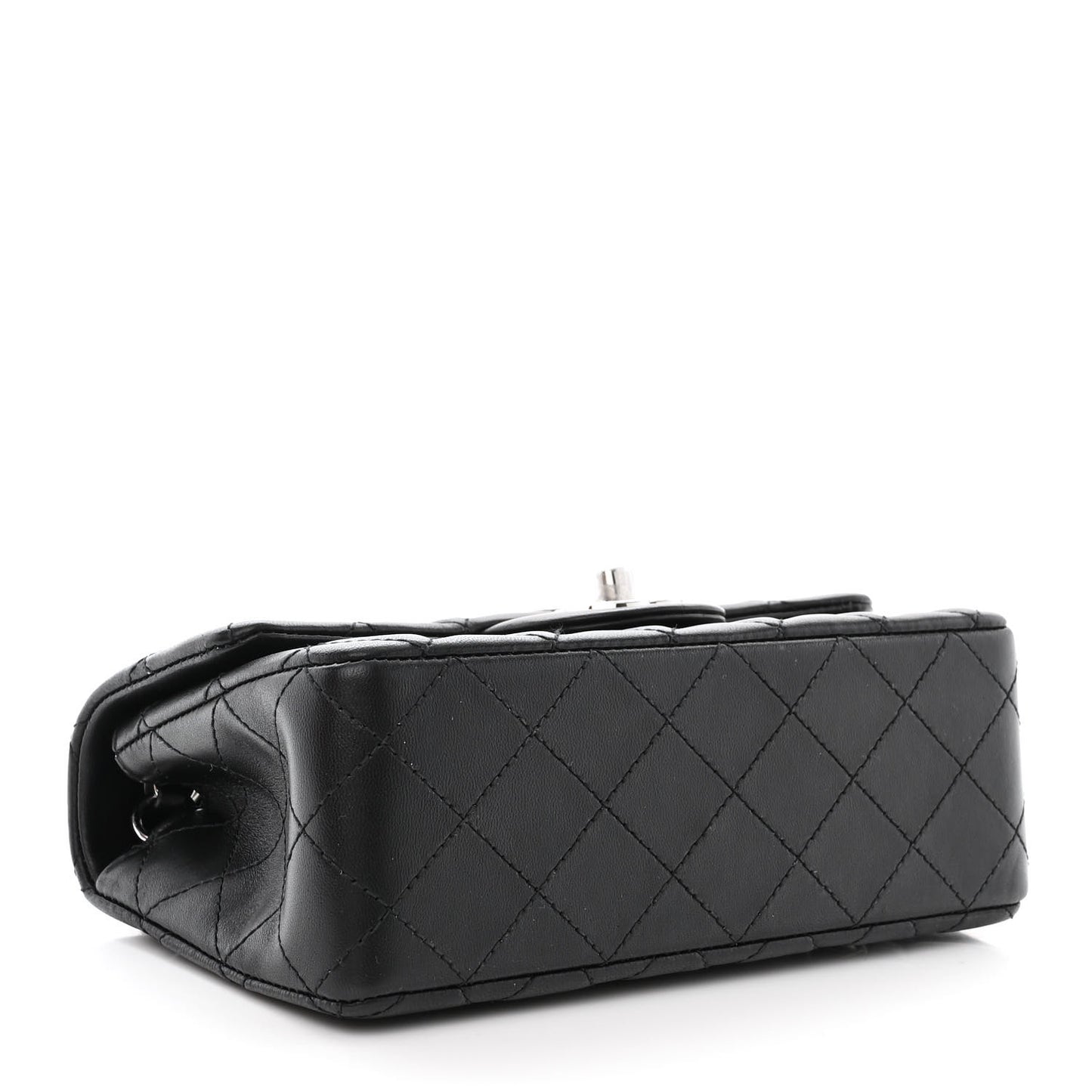 Lambskin Quilted Mini Rectangular Flap Black