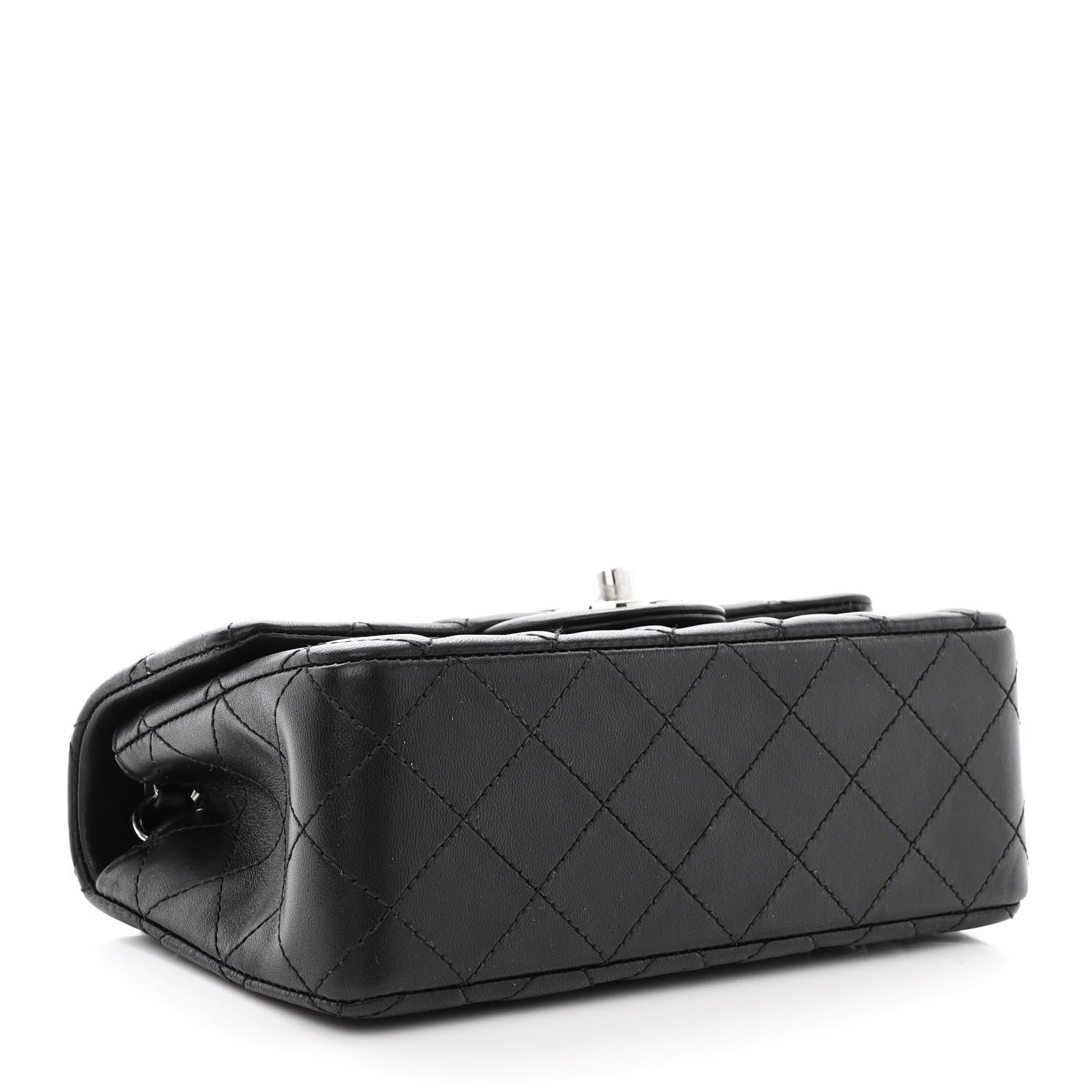 Chanel Lambskin Quilted Mini Rectangular Flap Black 4 of 12
